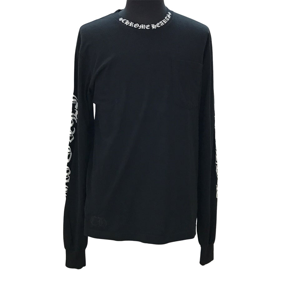 クロムハーツ ネックロゴプリント ロングTシャツ #M メンズ Tシャツ
