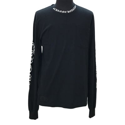 クロムハーツ ネックロゴプリント ロングTシャツ #M メンズ Tシャツ 