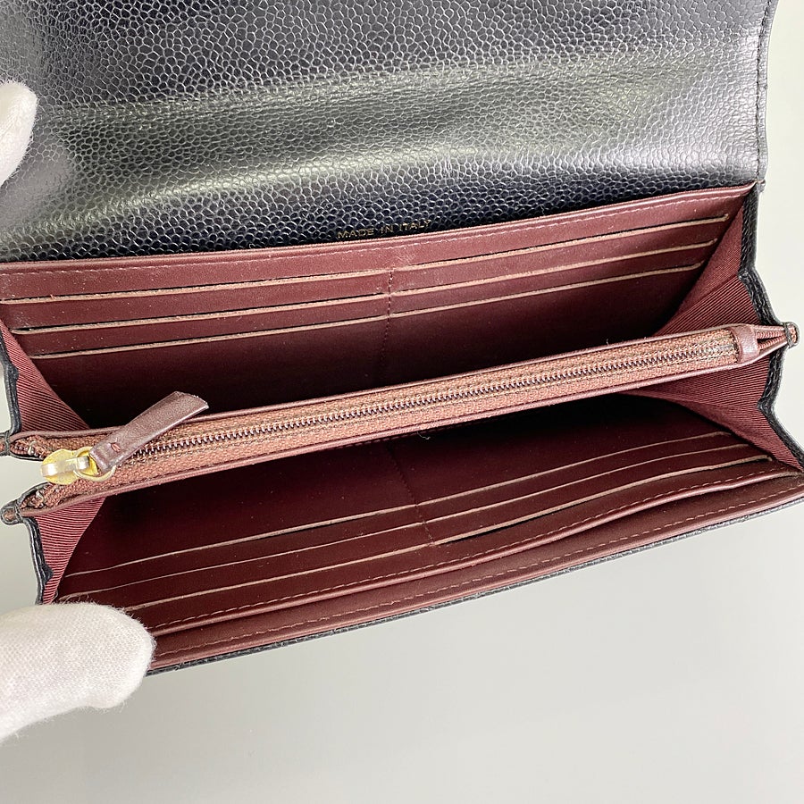 シャネル 長財布 かぶせ蓋