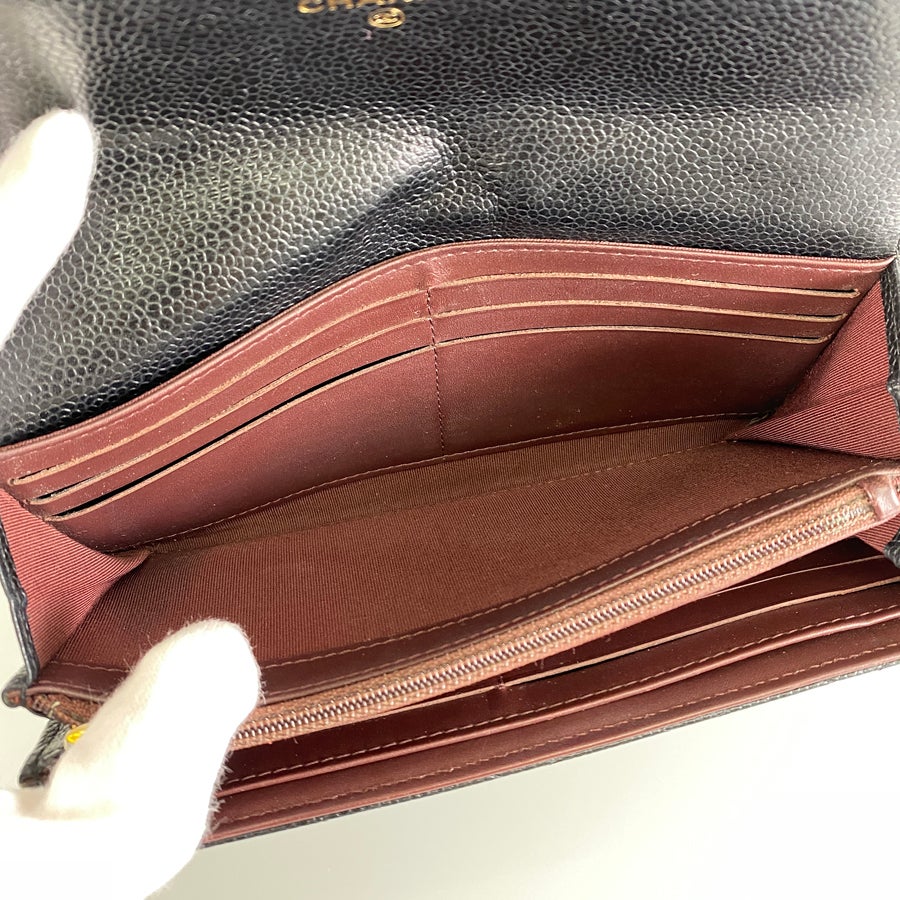 シャネル 長財布 かぶせ蓋