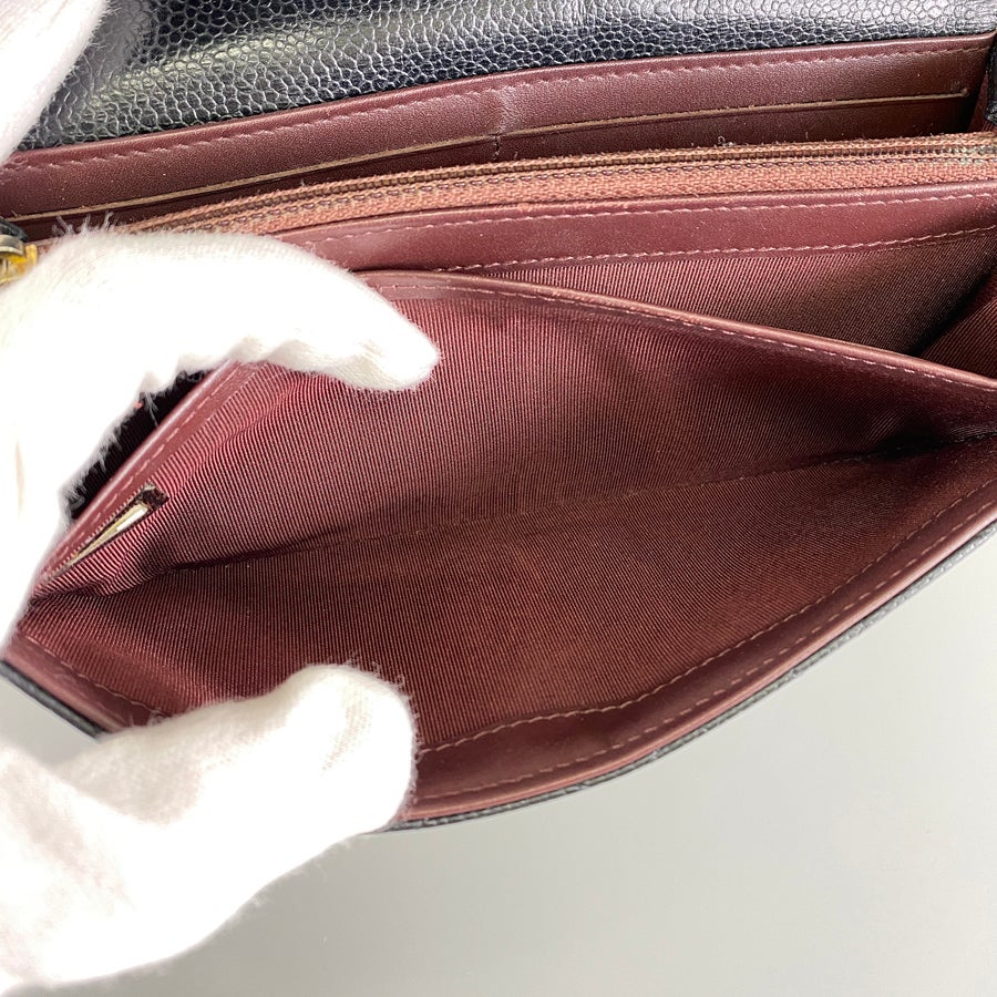 シャネル 長財布 かぶせ蓋