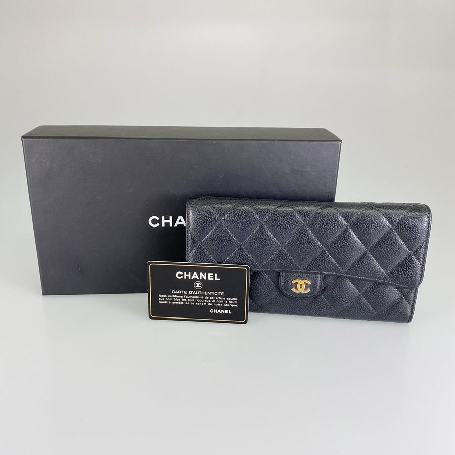 シャネル 長財布 かぶせ蓋