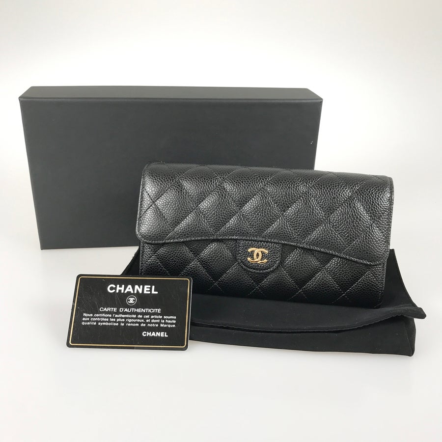 シャネル 長財布 かぶせ蓋